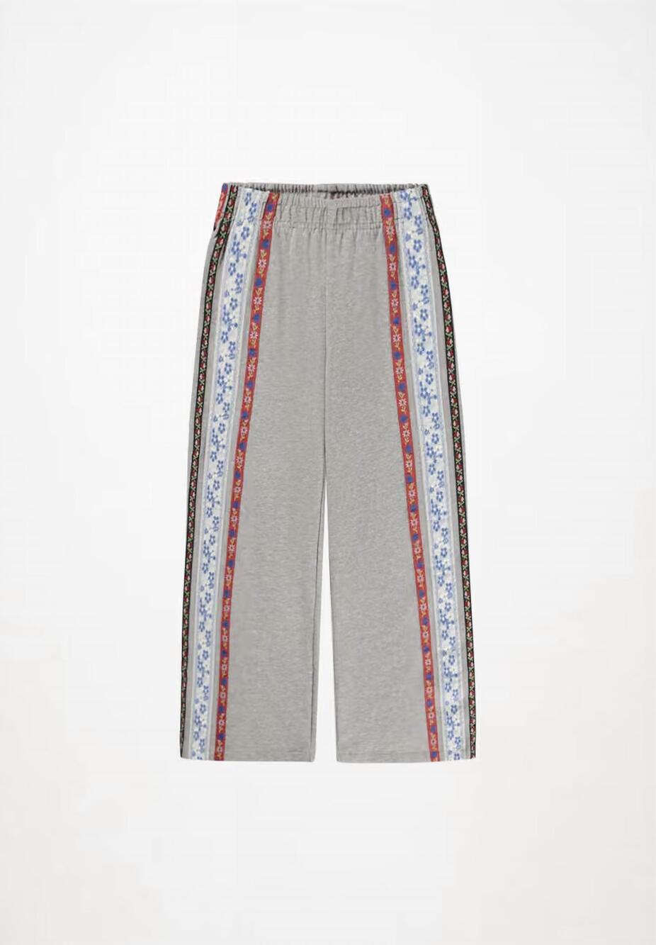 NEW MOLO kids aurita ribbon stripe sweatpants in grey